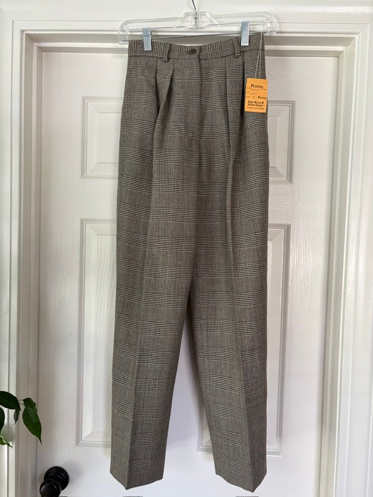 Vtg. Nwt Pleated Wool-Blend Slacks, 2p, Anne Klein Ii